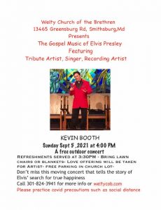 Welty Church of the Brethren is hosting a free gospel concert.