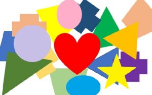Collage of various shapes in various colors